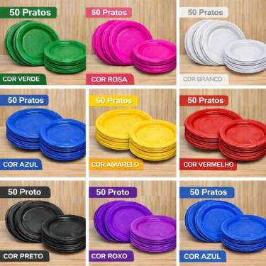 Imagem de Kit Festa 50 Pessoas Aniversário Descartáveis Casamentos eventos - Esc