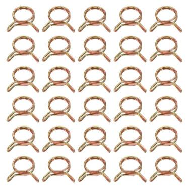 Imagem de HARFINGTON Clipes de mangueira de linha de combustível de fio duplo 12 mm ID, 30 peças 65Mn tubos de aço com mola clipes de mola variados para mangueira de ar, tubo de água, motocicleta, scooter, ATV