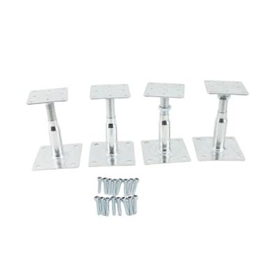 Imagem de Generic Suporte de Poste Versátil Com Ajustável de 10-15 Cm, Suporte de Poste de Aço Galvanizado Resistente, de de 4 Peças para Treliça e de Guarda-sol