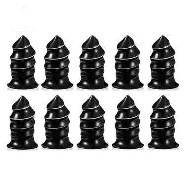Imagem de 10 peças de prego de borracha para reparo de pneus, kits de reparo de pneu a vácuo pregos de borracha em espiral, plugue de parafuso de pneu, ferramenta rápida, autoatendimento, reparo de pneu para