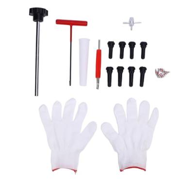 Imagem de Jiawu Conjunto de Ferramentas de Válvula de Pneu de Troca Rápida, Kit de Reparo de Válvula de Metal Durável TR413 TR414 para Proprietários de Carros Domésticos e Técnicos (Alça Preta)