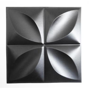Imagem de 30 Placas 3d Decorativa Preta Pétalas Flor Revestimento Autocolante Pl