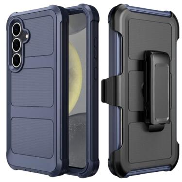 Imagem de REZIME Capa para Samsung Galaxy S24 Plus, capa protetora resistente, à prova de choque, capa para celular com clipe de cinto/suporte para Samsung Galaxy S24+/S24 Plus (azul, S24 Plus)