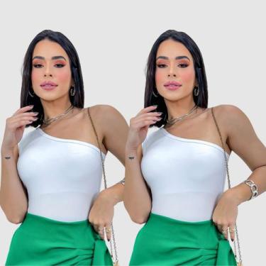 Imagem de Kit 2 Body Blusa Mula Manca Regata Suplex Moda Gringa Fashion Social C
