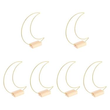 Imagem de IEUDNS Centro de Mesa com 6 Aros Florais de Metal E Base de Madeira para Casamento E Natal.