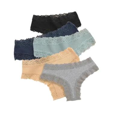 Imagem de Conjunto De Calcinhas Sem Costura De Renda De Algodão plus Size Para M