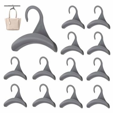 Imagem de Naturahand 12 peças de gancho de bolsa de mão cinza acrílico para bolsa de mão com cinto organizador de armário, bolsas de armazenamento para guardar bolsas de mão