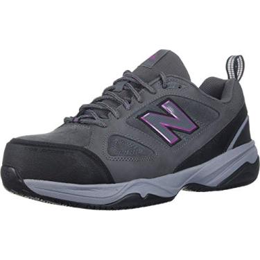 Imagem de New Balance Sapato industrial feminino Steel Toe 627 V2, Cinza/rosa, 11 Wide
