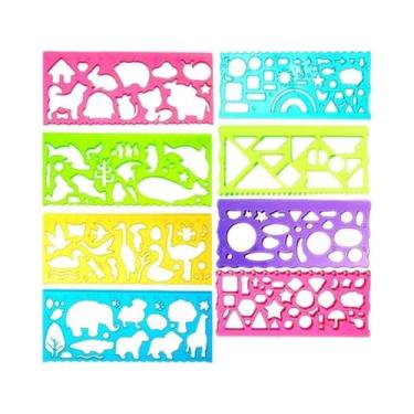 Imagem de Conjunto De Estêncil De Desenho Geométrico Para Crianças, Régua Criati