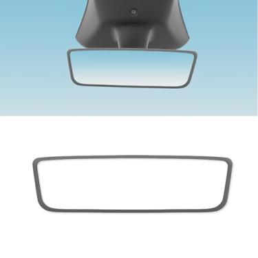 Imagem de Alieemo Moldura protetora de espelho retrovisor de carro, capa protetora de acabamento traseiro interno de veículo, protetor de borda do espelho retrovisor, compatível com 2017-2024 Model3 2019-2024