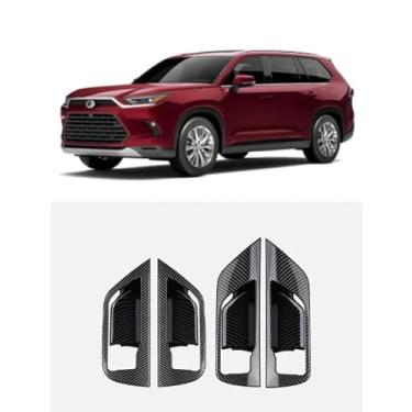 Imagem de GZBFTDH 4 peças compatíveis com Toyota Grand Highlander 2024 2025 acessórios para tampa da tigela da porta interna