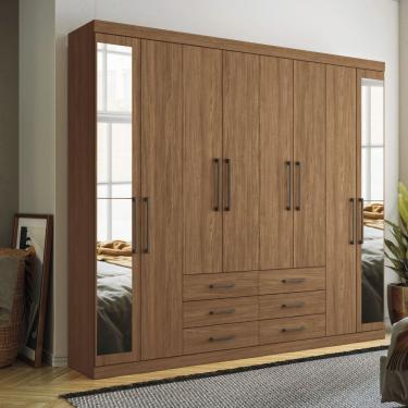 Imagem de Guarda Roupa Casal com Espelho 8 Portas 6 Gavetas Master Santos Andira