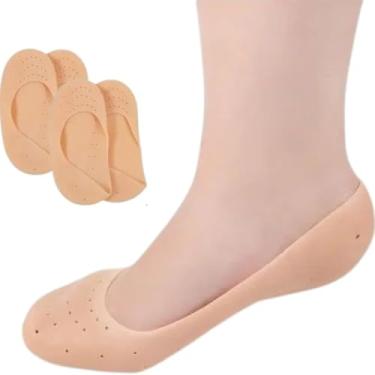 Imagem de Par de Meias de Silicone Cicatrizantes para Calcanhar com Ventilação – Proteção Antirrachaduras, Conforto Diário e Reutilizável