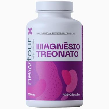 Imagem de Magnésio L-Treonato NewFour 120 Cápsulas – Suporte para Memória, Foco e Concentração – Auxilia na Qualidade do Sono e Relaxamento – 210mg Magnésio + 200mg Treonina – Sem Glúten e Lactose