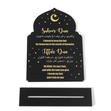 Imagem de Decorações de Ramadã, decoração de mesa Eid Mubarak, placas Happy Ramadan Kareem, suprimentos de festa de mesa Al-Fitr para cozinha doméstica