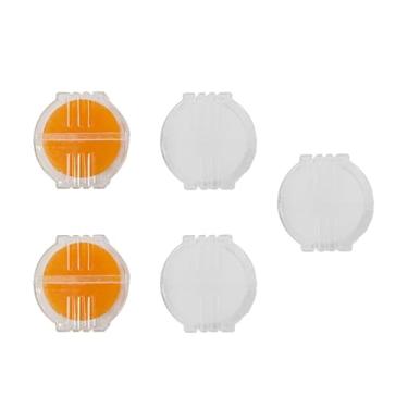 Imagem de 5 peças de condicionador de fios de cera de abelha, cera de linha com caixa de armazenamento de plástico para costura à mão, bordado e acolchoado (amarelo e branco)