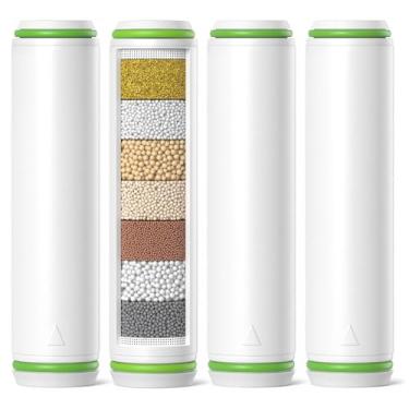 Imagem de Filtro de chuveiro compatível com chuveiro portátil PWERAN, filtros de substituição de 9 estágios para água dura, íons de filtro de alta eficiência para cloro e substâncias nocivas, pacote com 4