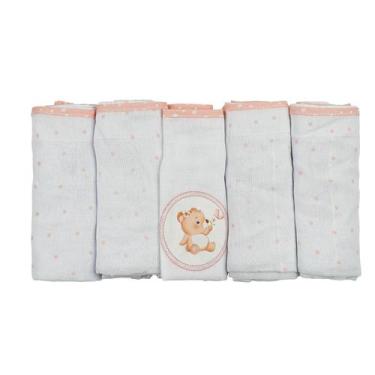 Imagem de Kit 5 Fraldas de Pano para Bebê 68 cm x 70 cm Urso Bublim, Ursa Jardim