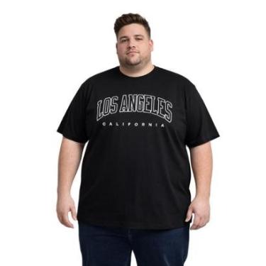 Imagem de Camiseta Plus Size Masculina Camisa Gola Redonda Algodão Estampado-Masculino