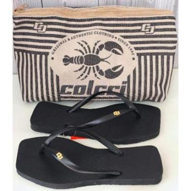 Imagem de Chinelo Feminino Colcci Preto com Necessaire - Estampa da Coleção-Feminino