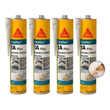 Imagem de 4 Selante Elástico Poliuretano Sikaflex 1a Plus Branco 300ml