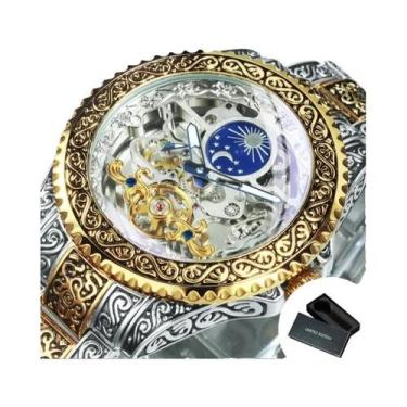 Imagem de Relógio Mecânico Automático Masculino Vintage Com Ponteiros Luminosos 