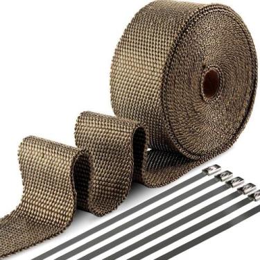 Imagem de Fita Térmica para Escape Tooomplus Fibra de Vidro 5cm x 15m com Abraça