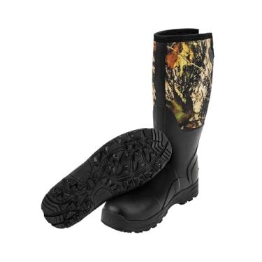 Imagem de Ubon Bota de chuva masculina de neoprene impermeável com isolamento térmico para trabalho na lama, caça, pesca e jardinagem com cano médio ajustável, Camuflagem, 44