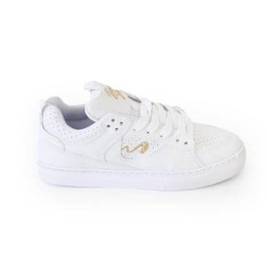 Imagem de Tênis Tesla Fusion Pro Model Denis Silva White Gold - Branco/Dourado (2001.14)-Unissex