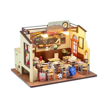 Imagem de Mini Casa De Bonecas De Madeira, Quebra-Cabeça 3D DIY, Kit De Casa Peq