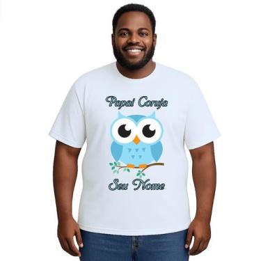 Imagem de Camiseta Papai Coruja Azul Dia dos Pais Personalizada - Use P4, Branco
