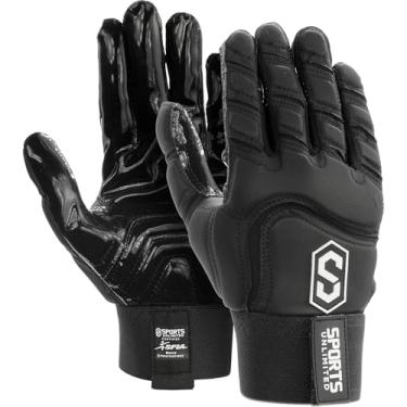Imagem de Sports Unlimited Max Clash Apex Luvas de futebol adulto forradas, luvas masculinas de futebol americano, atacantes/defensivos