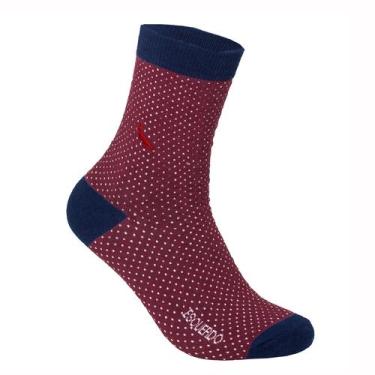 Imagem de Meia Masculina Reserva RSV Social Cano Alto Algodão Confortável, Bordô