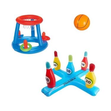 Imagem de Conjunto De Jogos Para Piscina Inflável: Cesta De Basquete E Jogo De A