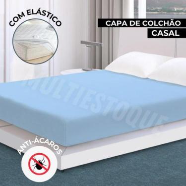 Imagem de Capa de Colchão Azul Casal Box - Protetor para Colchão - Vida Pratika