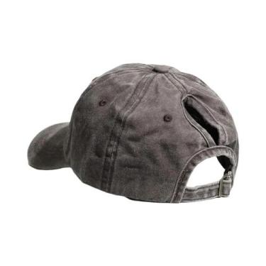 Imagem de Boné Feminino Vintage Lavado Com Aba Curta E Macia Para Rabo De Cavalo