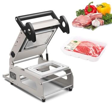 Imagem de Máquina comercial de selagem térmica de bandeja de carne 600/800 W - seladora profissional de recipientes de alimentos, máquina de embalagem de pressão manual para restaurantes e catering, solução de