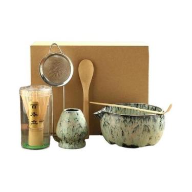 Imagem de Conjunto De Chá Matcha De Bambu 6 Peças: Tigela Japonesa, Batedor, Sup