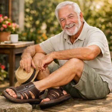 Imagem de Sandália Masculina Conforto Anatômica Antiderrapante Ideal Para Uso Di