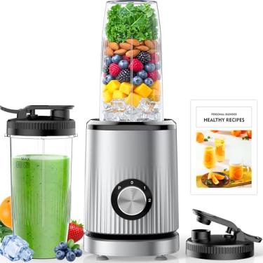 Imagem de Turelar Liquidificador para Smoothies, liquidificador pessoal portátil para shakes e smoothies para cozinha com 2 copos portáteis de 680 g e tampa extra, máquina de fazer smoothie para sucos, comida