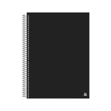 Imagem de Caderno Universitário Preto Capa Dura 10 Matérias 140 Folhas - ANIMATI