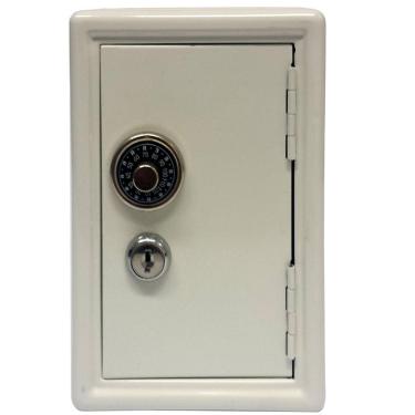 Imagem de Mini Cofre Mecânico Segredo Chaves Dinheiro Joias Branco