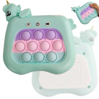 Imagem de Pop It Mini Game Interativo Unicornio 4 Modos Luzes Som Divertido Relaxante Anti Estresse Crianças Toy