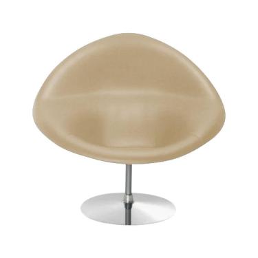 Imagem de Poltrona Design Gondula Couro Sintético Bege