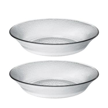 Imagem de Jogo 2 Prato Fundo De Vidro Acquamarine Transparente 19,5cm Class Home