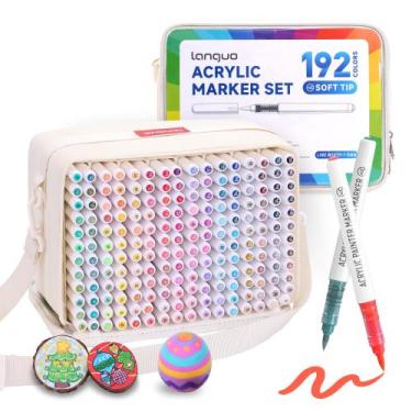 Imagem de Marcadores de Pintura Acrílica Languo 192 Colores con Bolsa para Marca