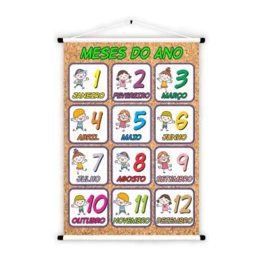 Imagem de Banner de Lona Educativo Meses do Ano 70x55cm - UdiPrint