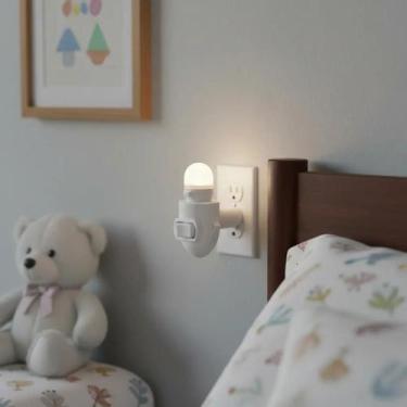 Imagem de Mini Abajur de Led Luminaria Luz Noturna Tomada Abajur Quarto Bebê Cri