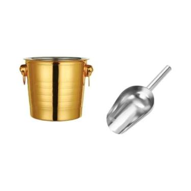 Imagem de Balde De Gelo De Aço Inoxidável Com Isolamento Duplo De 1600ML, Portát