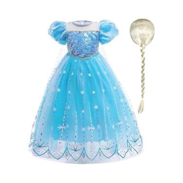 Imagem de Fantasia Da Elsa Rainha Da Neve Para Meninas, Vestido De Princesa Com 